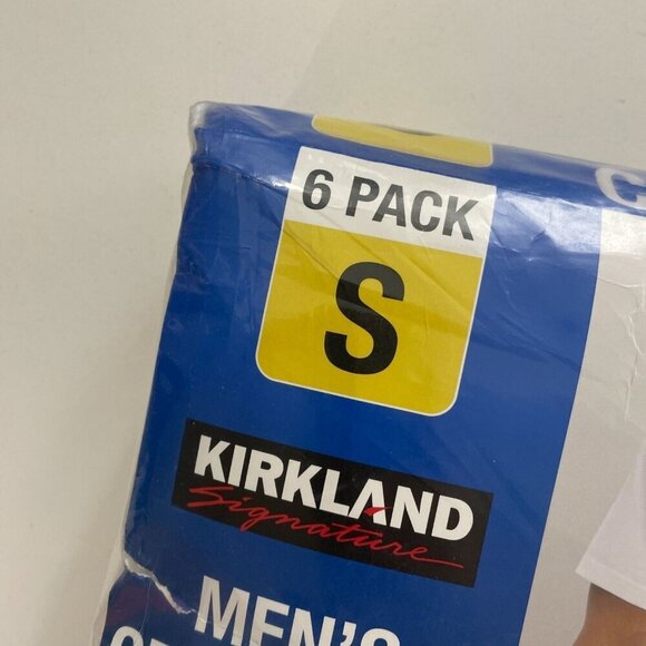 NEW Kirkland Signature Mens S Crew Neck T-Shirts 6-Pack White 100% Cotton - Picture 3 of 5